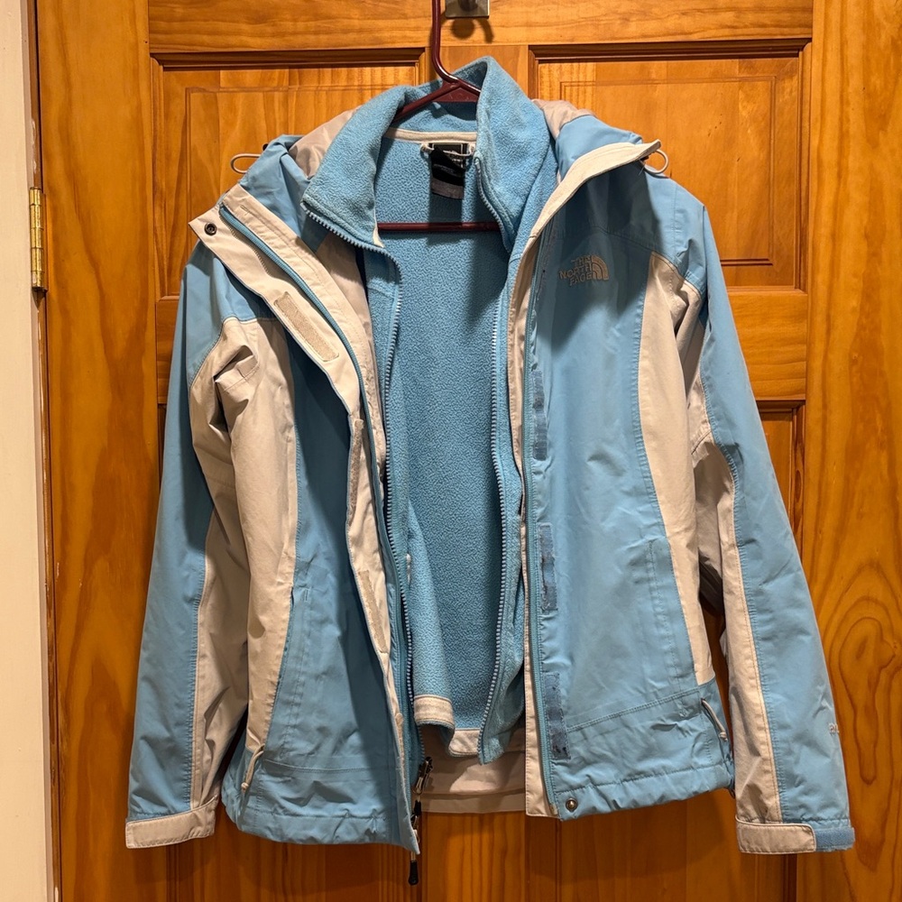 The North Face Women's Light Blue 3 in 1 Ski Jacket XS
